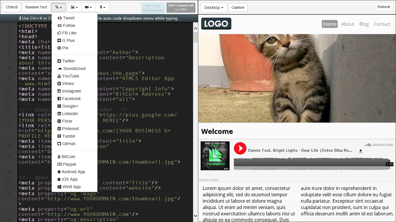 Html5 Editor App Html5 Editor App